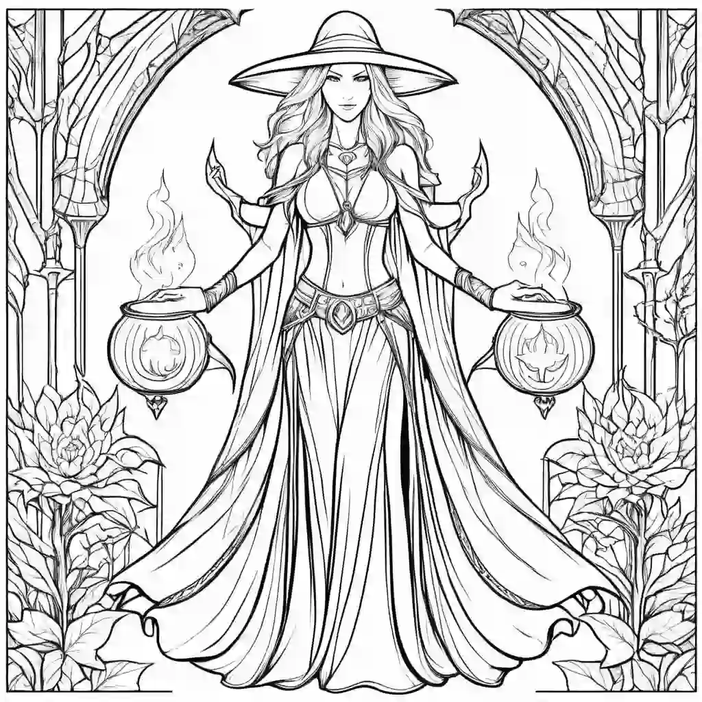 Sorceresses coloring pages